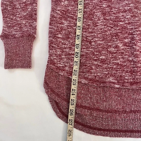 KNOX ROSE HEATHER RED SCOOP HEM LIGHTWEIGHT KNIT SWEATER - SIZE XS - Picture 5 of 5